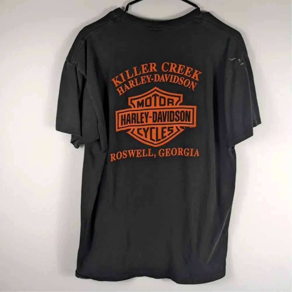 Harley Davidson L Graphic T Shirt Men Black Short Sleeve Killer Creek Roswell GA - Picture 3 of 4